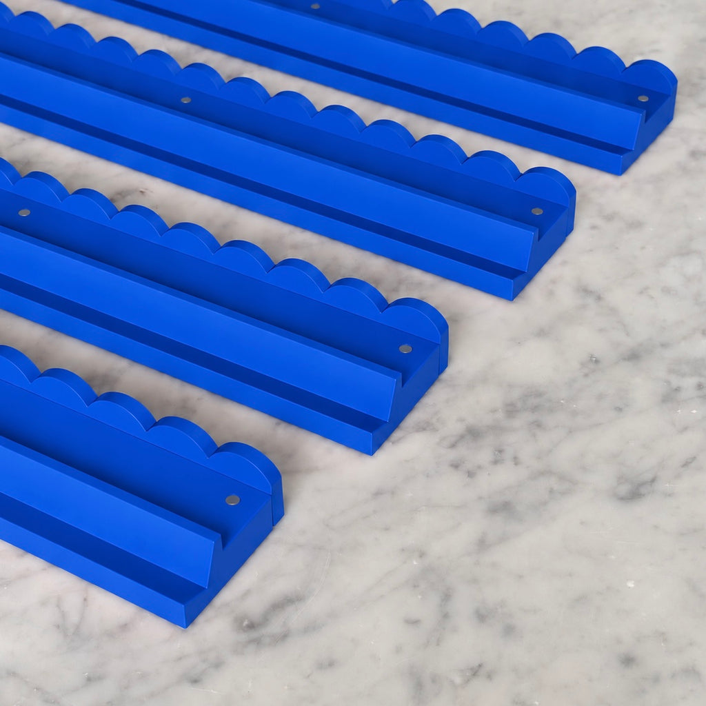 Blue maple wood Mahjong rack and pusher set