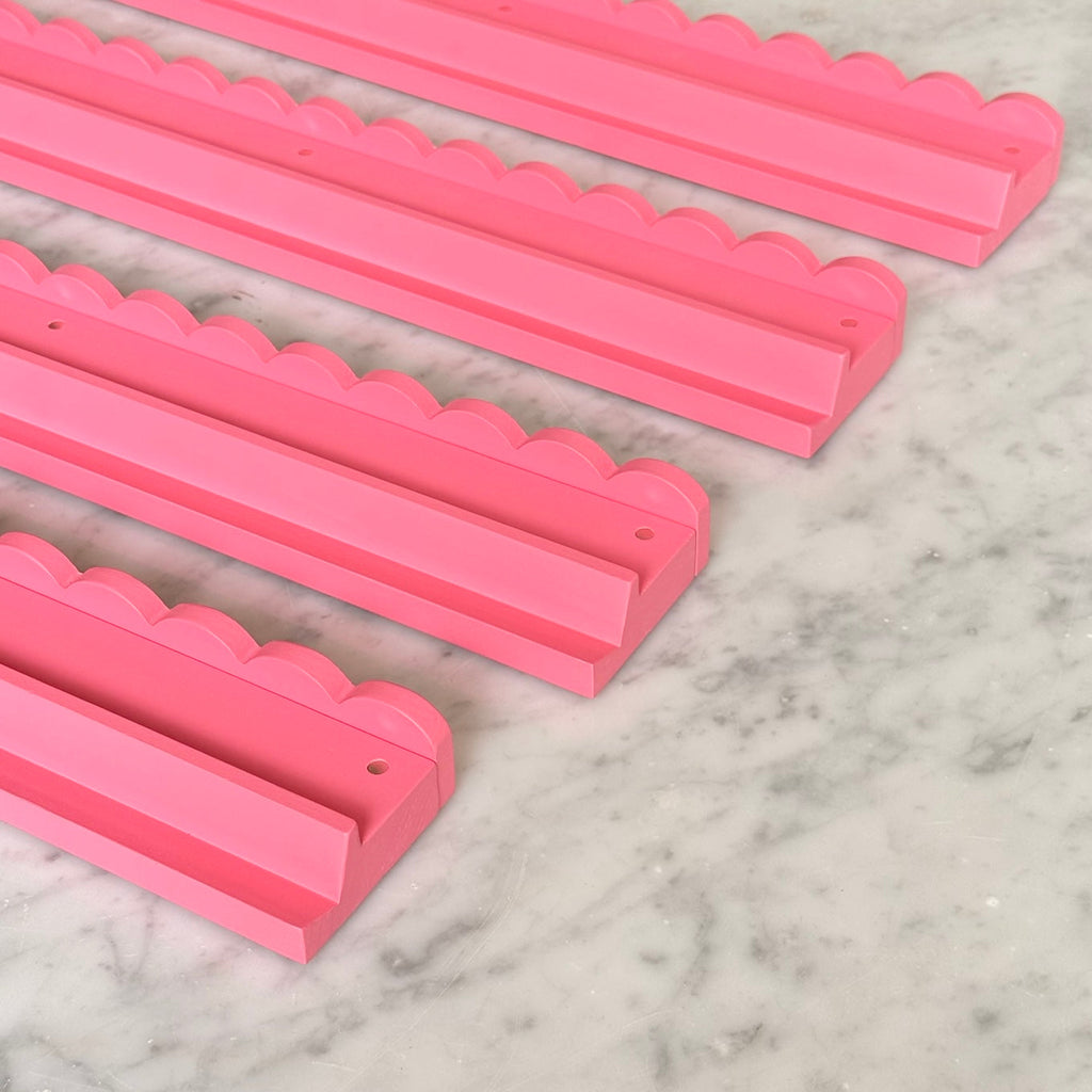 Pink maple wood Mahjong rack and pusher set